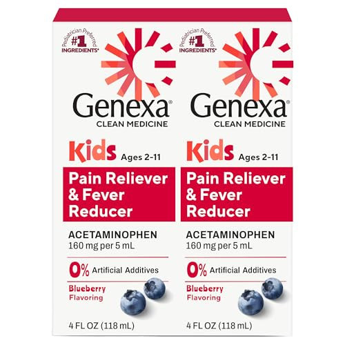 Genexa Children's Acetaminophen Made Clean, Fever Reducer for Kids, 2 Pack | Amazon (US)