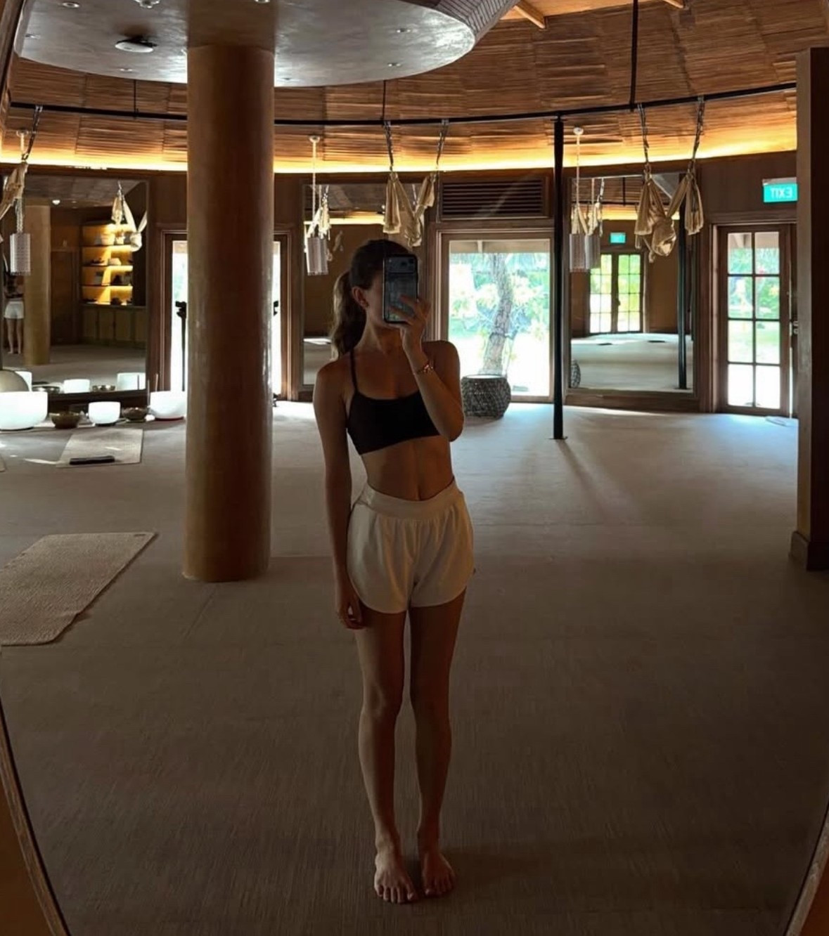 Workouts on the Maldives 🤍 wearing Lululemon shorts and a Tala sports bra 

#LTKfitness