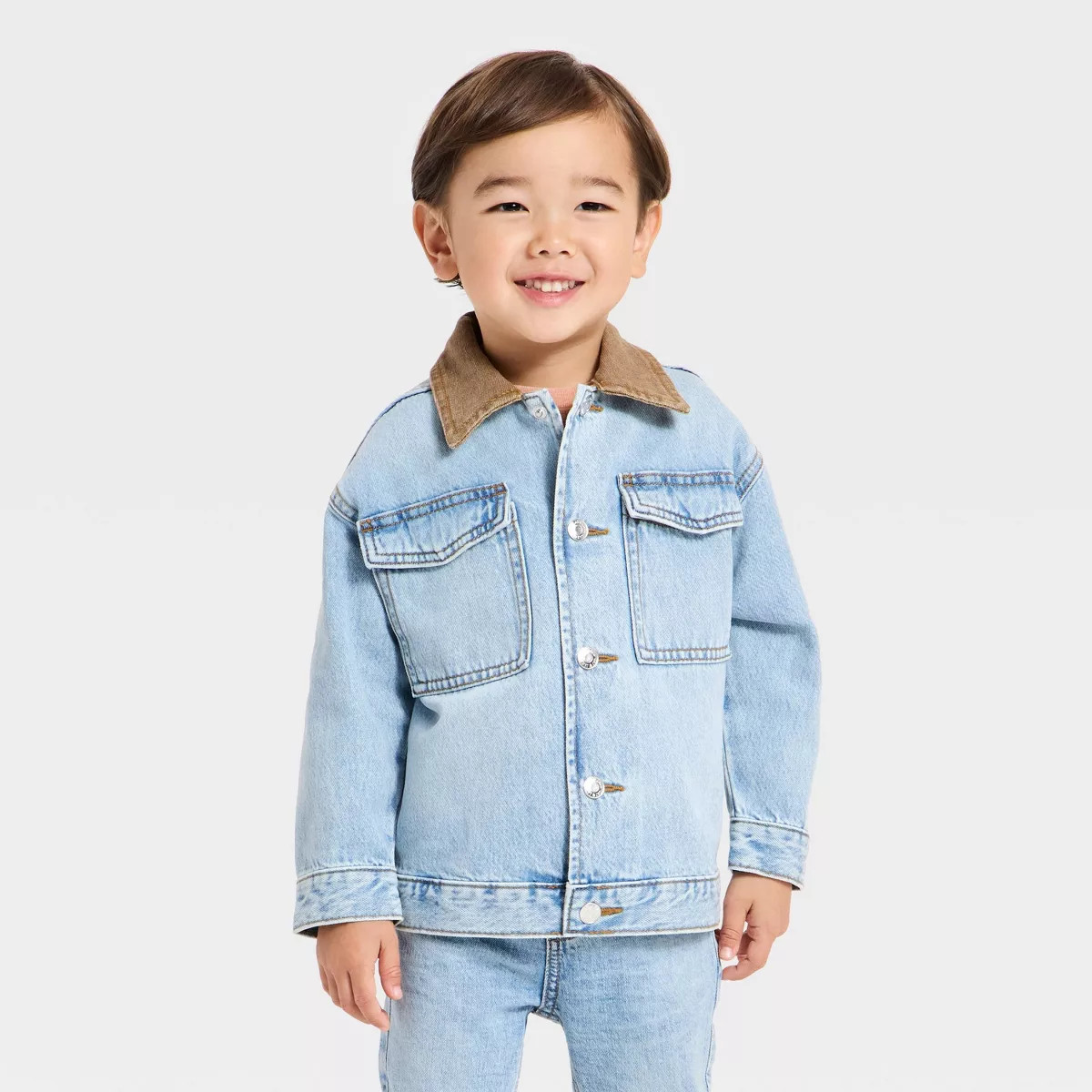 Toddler Boys' Classic Denim Workwear Jacket - Cat & Jack™ Light Wash 18M | Target