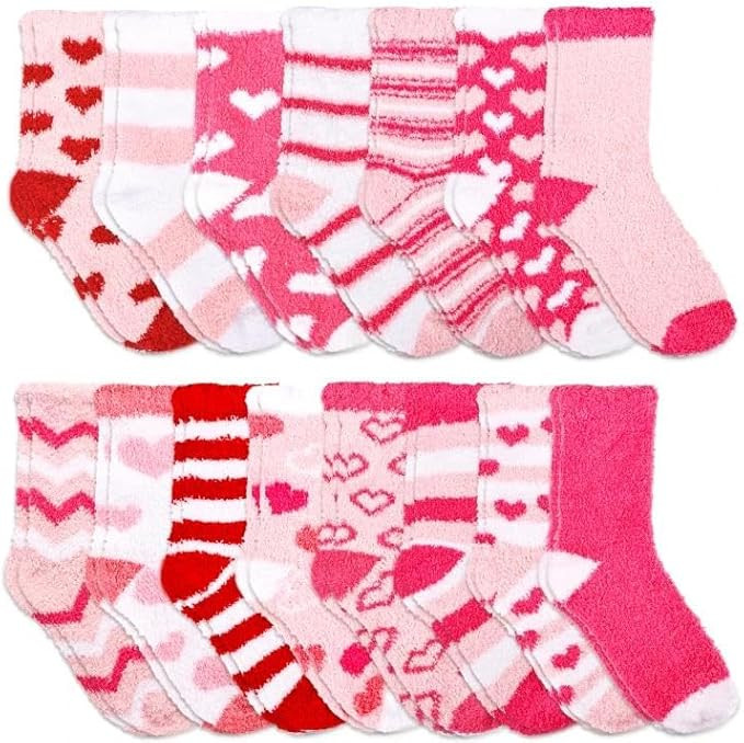 Skyebed 15 Pairs Fuzzy Socks for Women Fluffy Pink Thick Socks Bulk for Women Teacher Winter Vale... | Amazon (US)