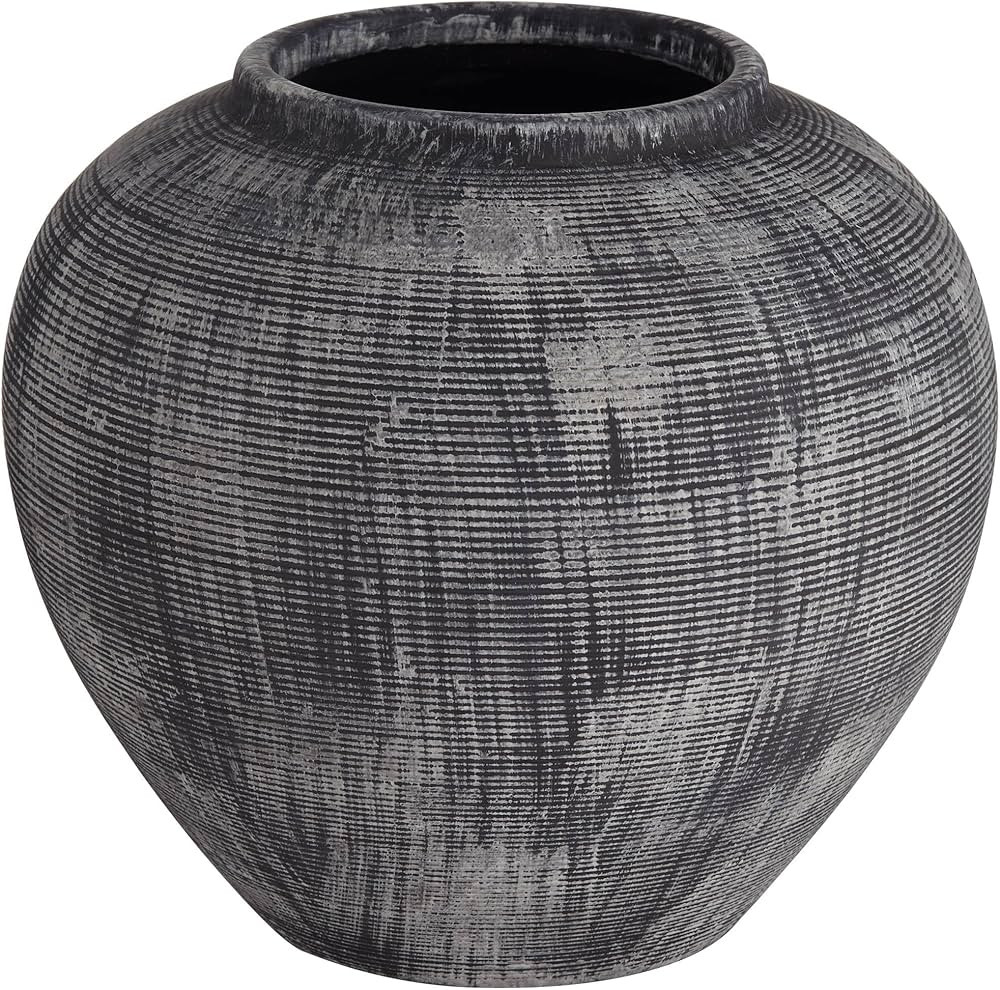 Studio 55D McGinn 9" Wide Rough Antique Black Decorative Vase | Amazon (US)