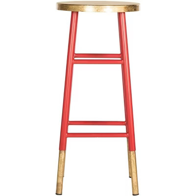 Emery Dipped Gold Leaf Bar Stool - Red/Gold - Safavieh | Target