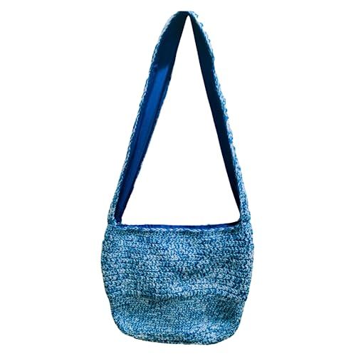 Crossbody Crochet Bag Purse, large crossbody crochet bag with metal snaps, crochet summer bag (Sk... | Amazon (US)