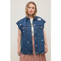 Cap Sleeve Oversized Fit Denim Vest | Ulla Popken - US