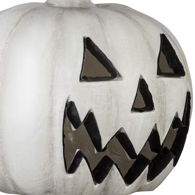 Haunted Living 20-in LED White Jack-o-Lantern Pumpkin Decoration | Lowe's