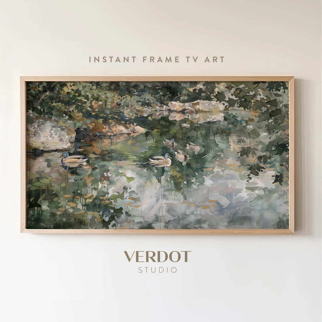 Vintage Spring Painting Frame TV Art, Duck Pond Country Tv Digital Download, Easter Screensaver, ... | Etsy (US)