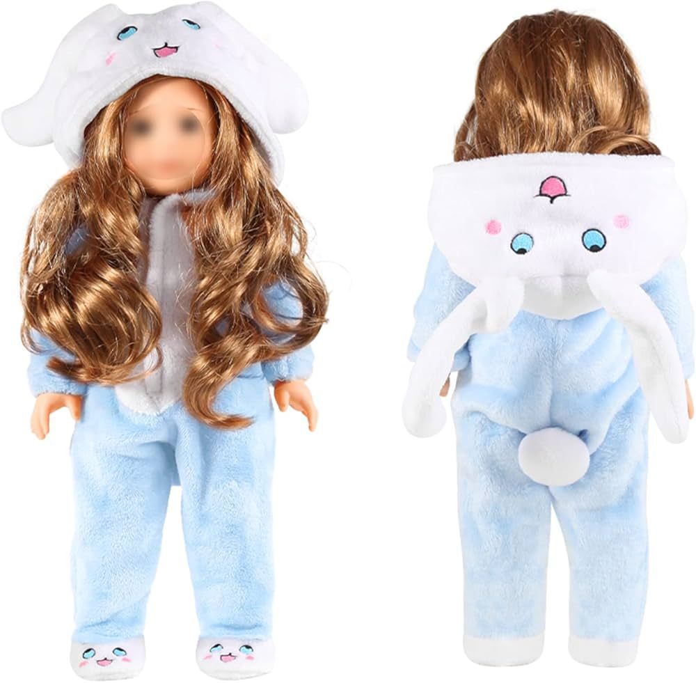 Ywkis 18 Inch Doll Clothes -Onesie Pajamas Fit 18 inch Girl Doll and More (Bunny) | Amazon (US)