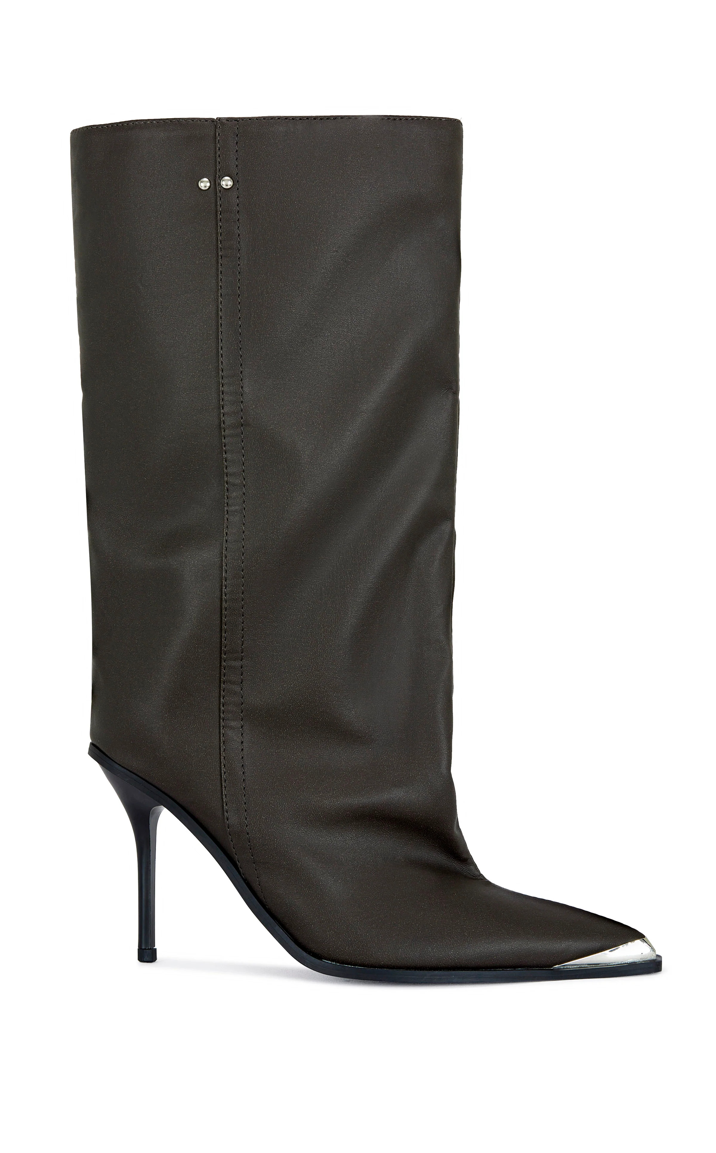 DUSTY-BROWN DISTRESSED STILETTO BOOT | Azalea Wang