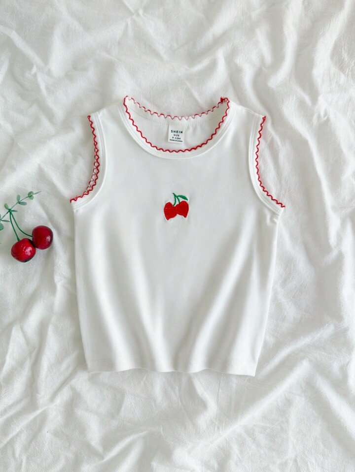 Vintaside Kids Baby Girl Solid Color Design Single Vest Top. Simple Casual Fashion Style. The Fab... | SHEIN