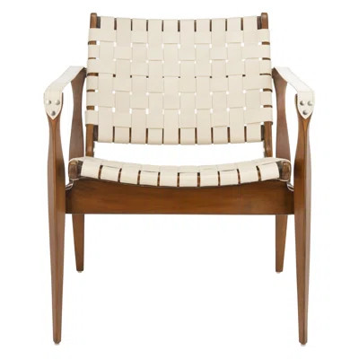 Zeke Armchair Leg Color: White / Light Brown | Wayfair North America