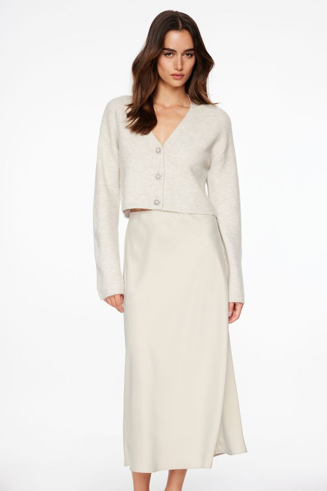 Melody Satin Slip Midi Skirt | Dynamite Clothing