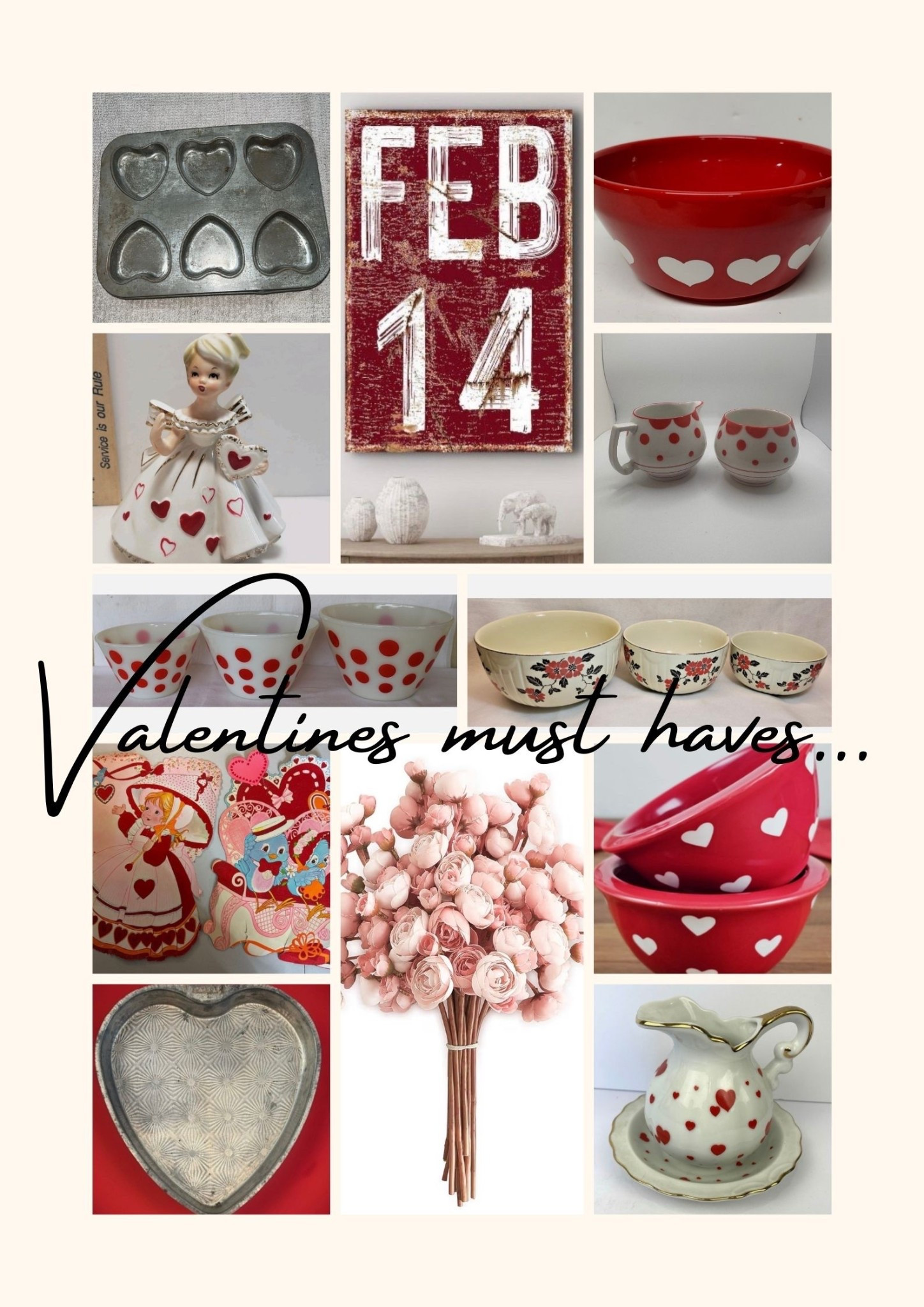 Look how cute these items are!!! Some are vintage and others are not but they are perfect for decorating for Valentine’s Day❤️



#valentinesdecor #valentinesdecorations #valentinesdecorating

#LTKSeasonal #LTKHome