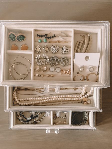 This jewelry box from Amazon has helped me keep my jewelry so much more organized. The top is clear and the drawers are interchangeable. This can make a great gift as well  

#LTKunder50 #LTKGiftGuide #LTKhome