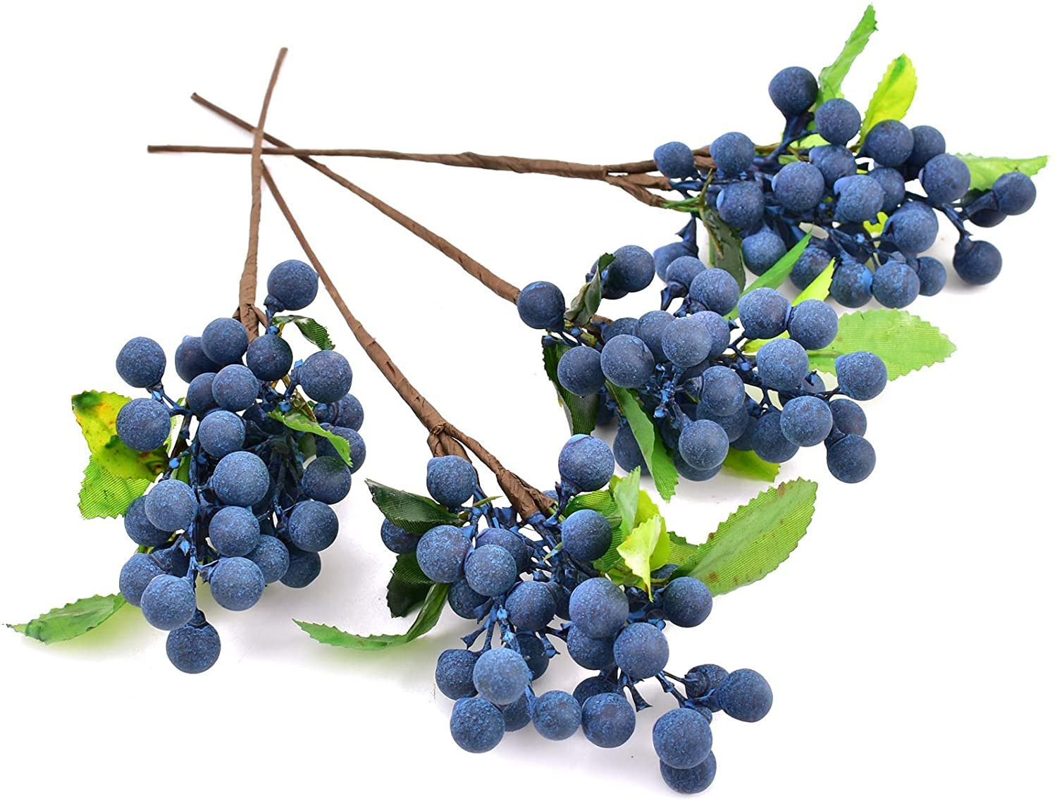 HUIANER Artificial Berries, 4pcs Artificial Blueberry with Stems Christmas Lifelike Fruits Fake B... | Amazon (US)