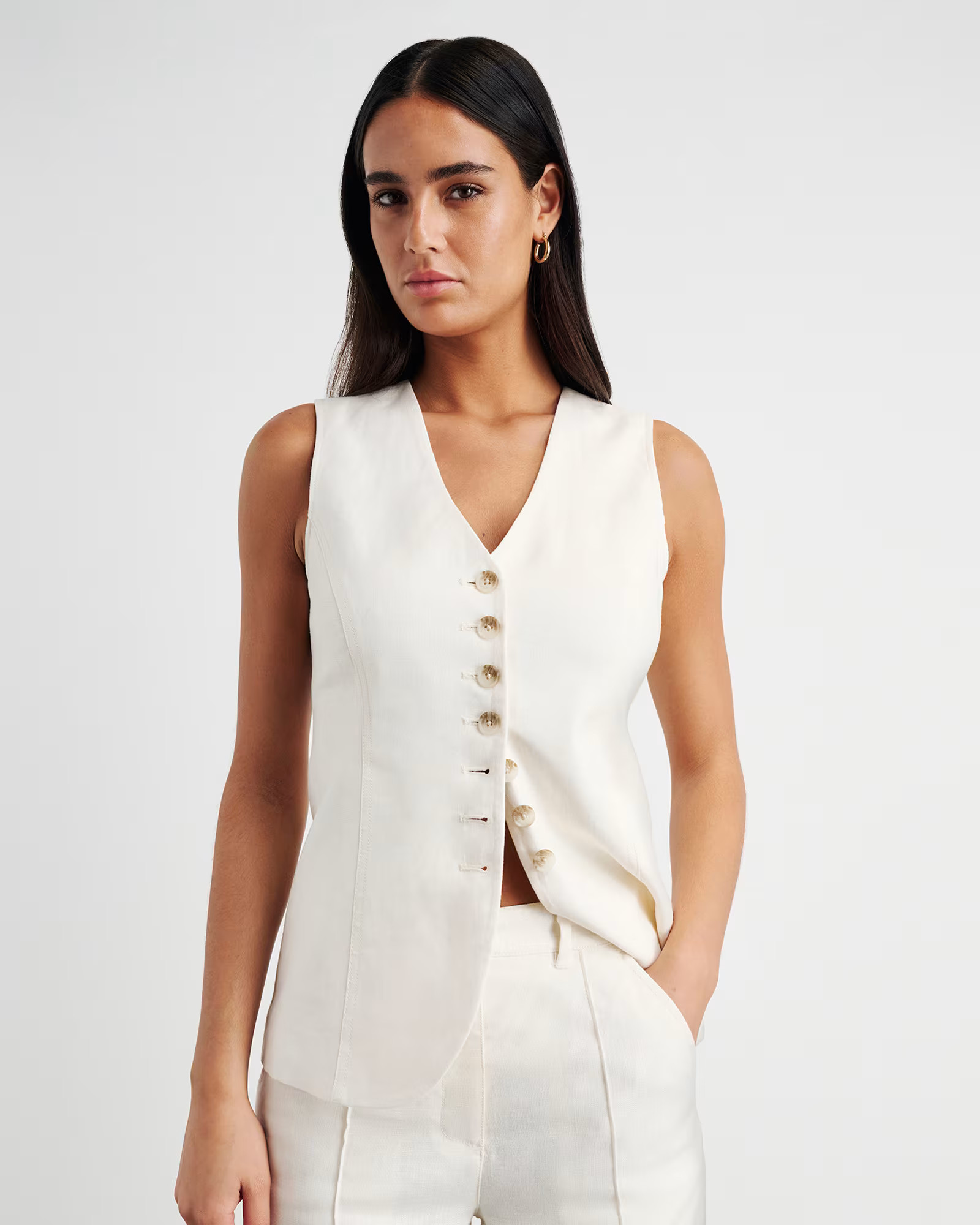 Kayla Linen Vest | JAG (Australia & New Zealand)