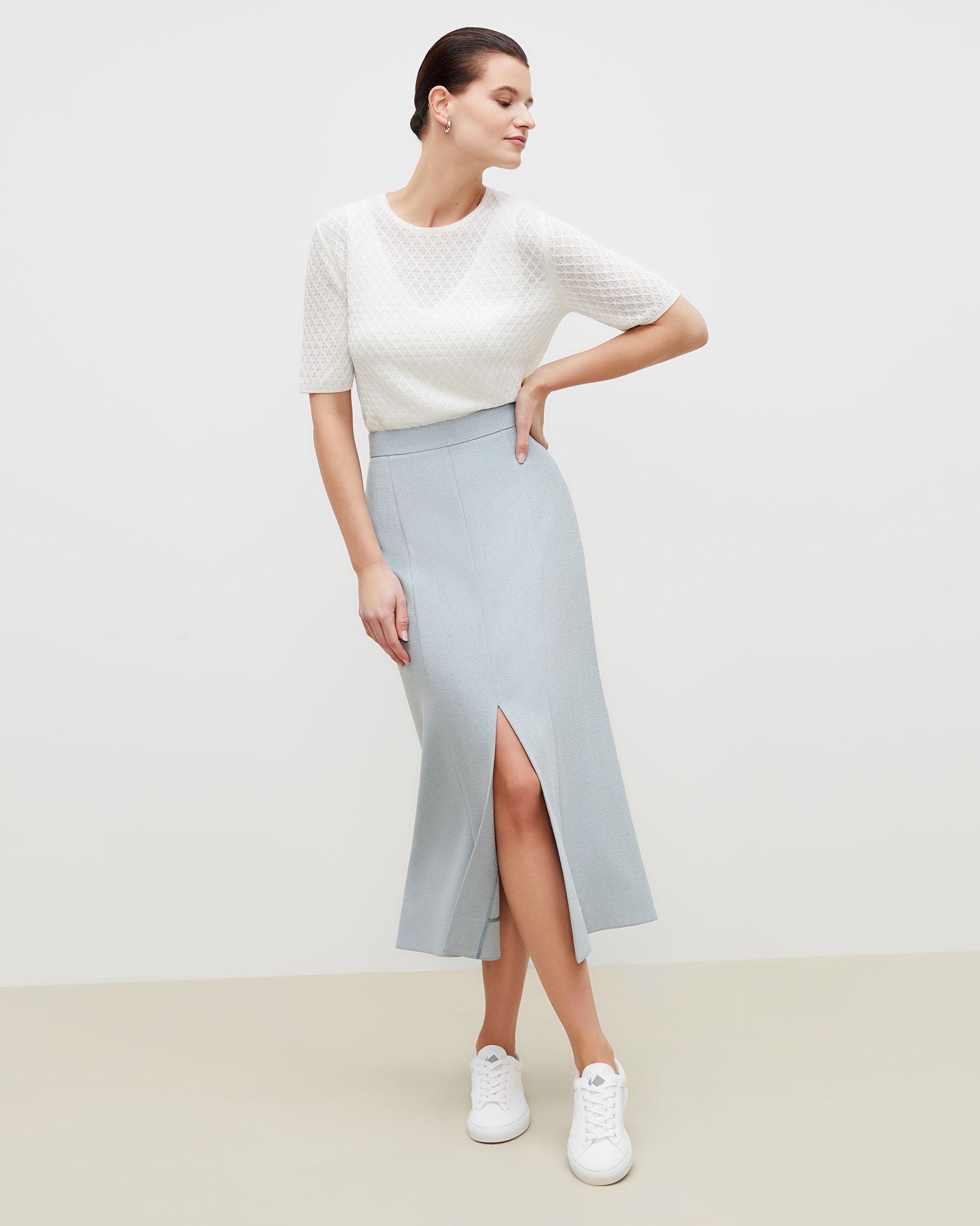 The Eva Skirt—Textured Suiting | MM LaFleur