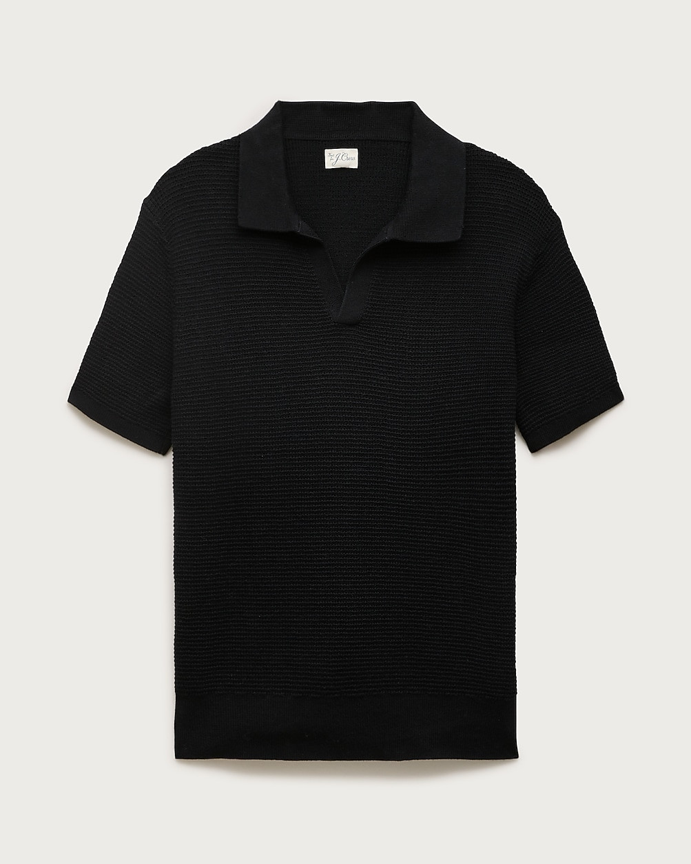 Short-sleeve cotton waffle-knit johnny-collar sweater-polo | J. Crew US