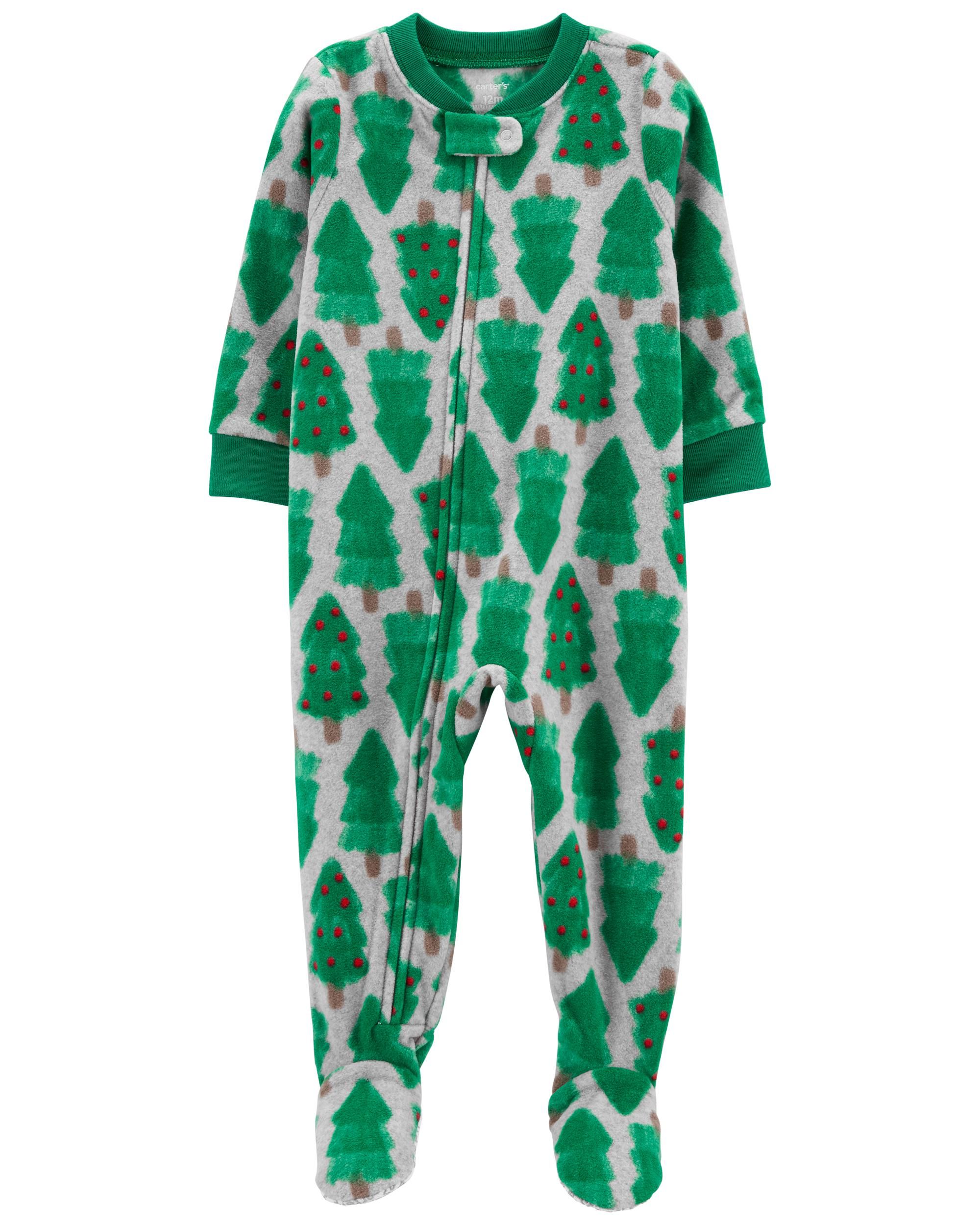 1-Piece Christmas Tree Fleece Footie PJs | Carter's