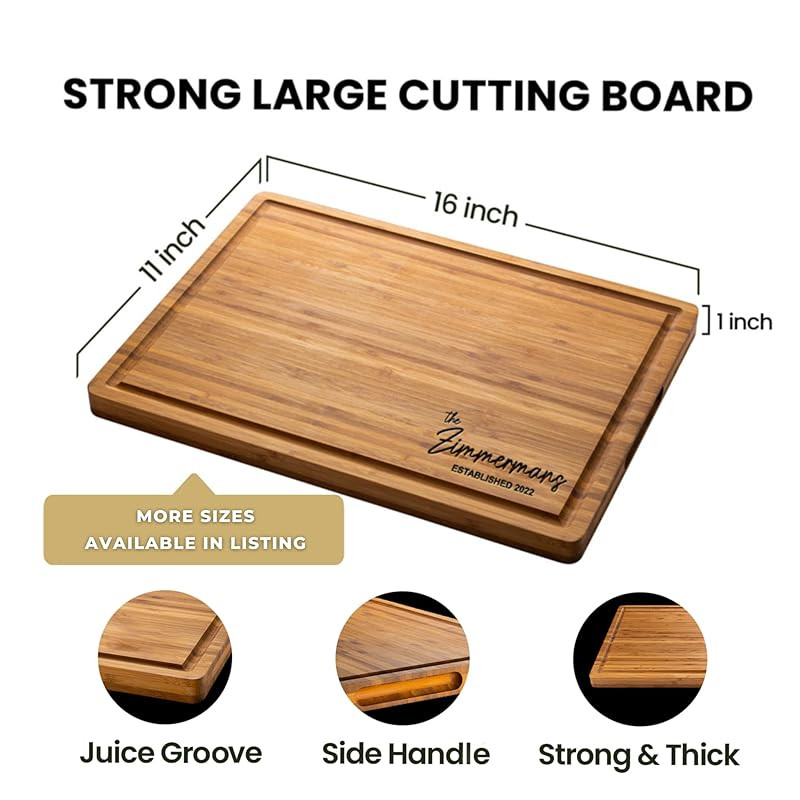 Personalized Cutting Board, Custom Bamboo Engraved Charcuterie Boards - Best Present for Wedding,... | Amazon (US)