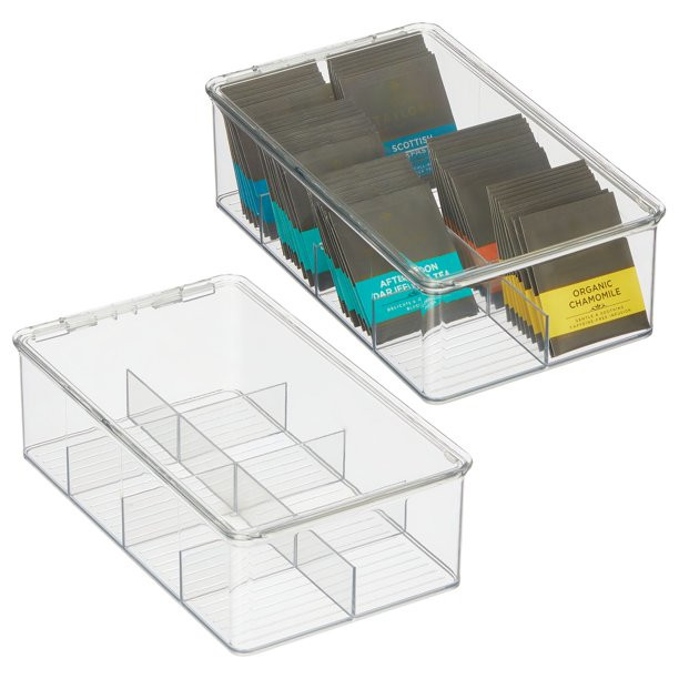 mDesign Plastic Long Stackable Tea Bag walmart finds walmart deals walmart sales  | Walmart (US)