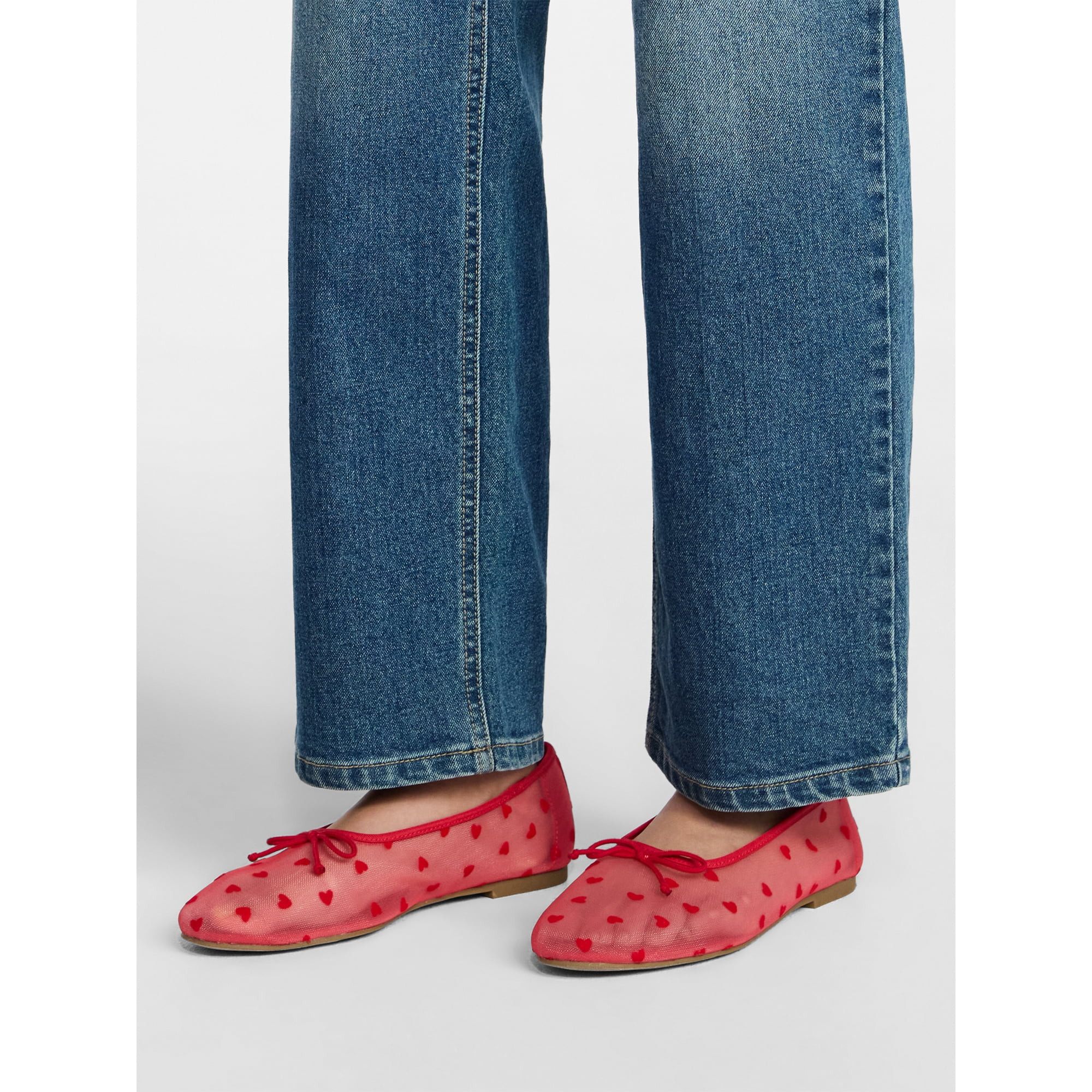 No Boundaries Women's Mesh Ballet Bow Flats | Walmart (US)