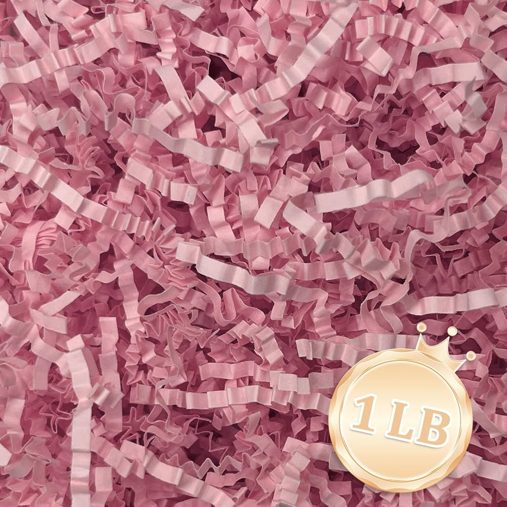 Zankubom 1 LB Pink Crinkle Cut Paper Shred Filler Great for Gift Wrapping, Basket Fillers, Birthd... | Amazon (US)