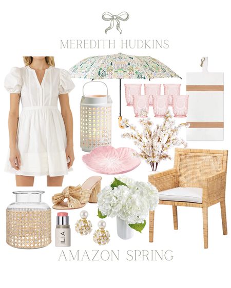 Outdoor furniture, Easter dress, decorative boxes, cane box,, charcuterie board, serving board, serving tray, rifle paper co, kitchen, coastal, preppy, classic, timeless, traditional, blue and white decor, womens fashion, white dress, umbrella, accent chair, dining chair, Chloe and cotton, faux cherry blossoms, hydrangeas, ilia lipstick, decorative cane lantern, cabbage dinner plates, earrings, English factory, Amazon 

#LTKunder100 #LTKSeasonal #LTKhome