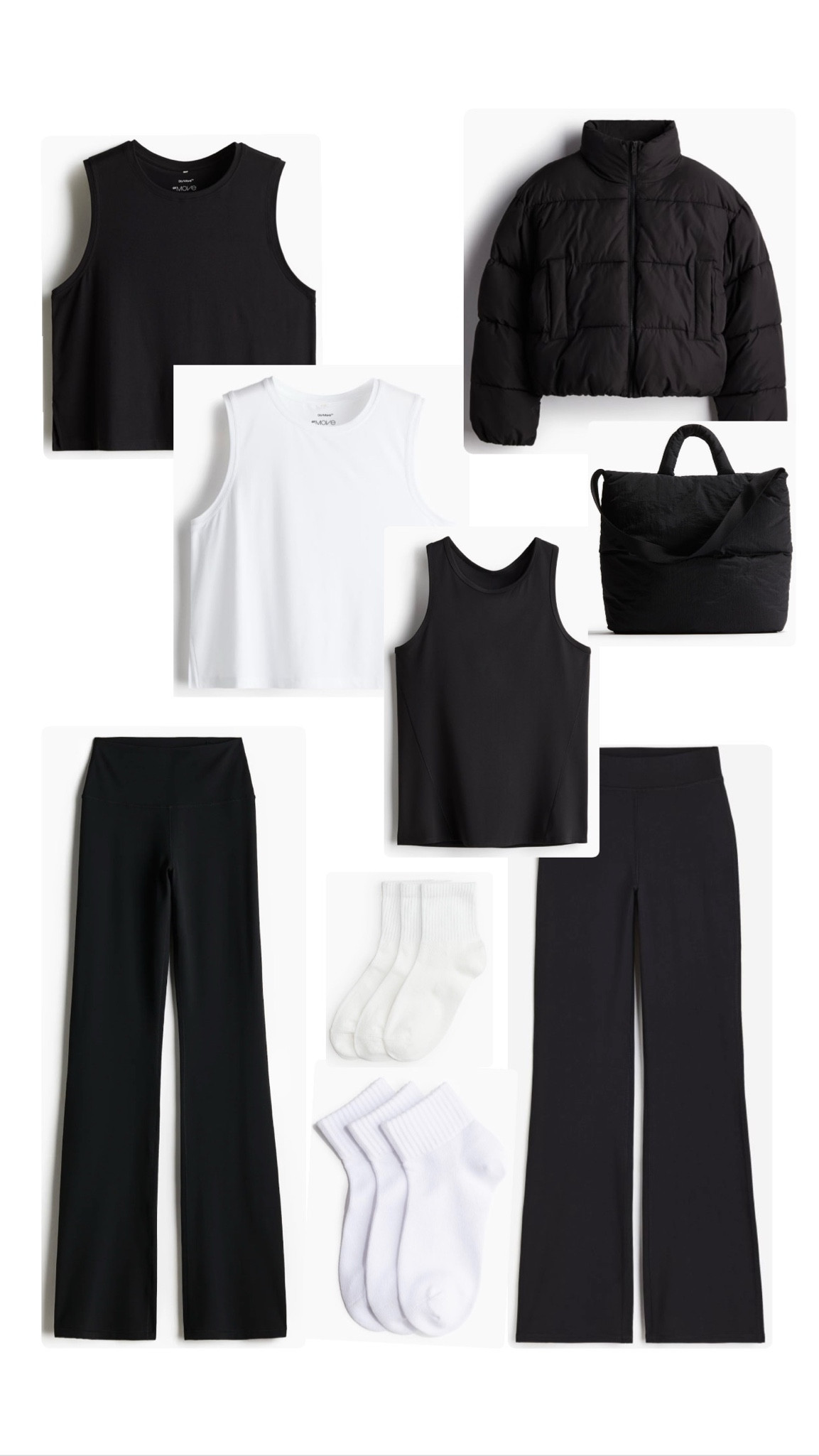 20% off active wear for members in H&M app! 

Active wear. Training gear. Gym clothes. Gym outfit. Minimalist. Gym bag. Gym socks. Flare leggings. Workout tops. Workout gear. Puffer jacket. Gym tops. 

#LTKFitness #LTKFindsUnder50