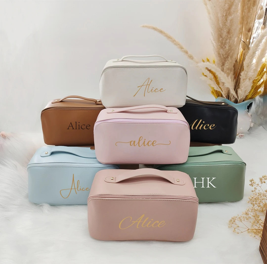 Personalised Cosmetic Bag With Monogram Custom Makeup Bag - Etsy UK | Etsy (UK)