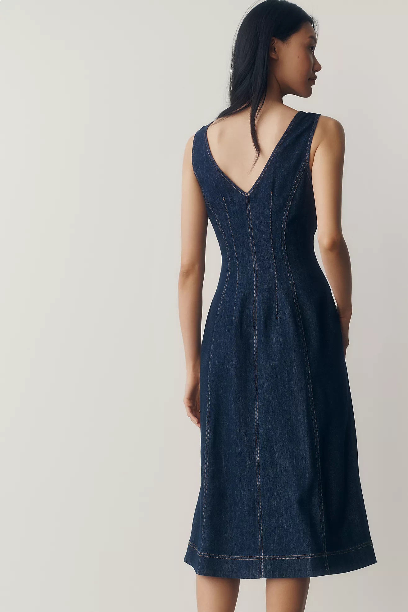 Pilcro Denim Zip-Front Midi Dress | Anthropologie (US)