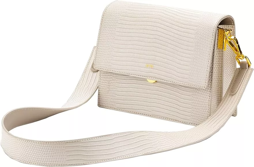 JW PEI Women's Mini Flap Metallic Crossbody - Ancient Gold Lizard: Handbags