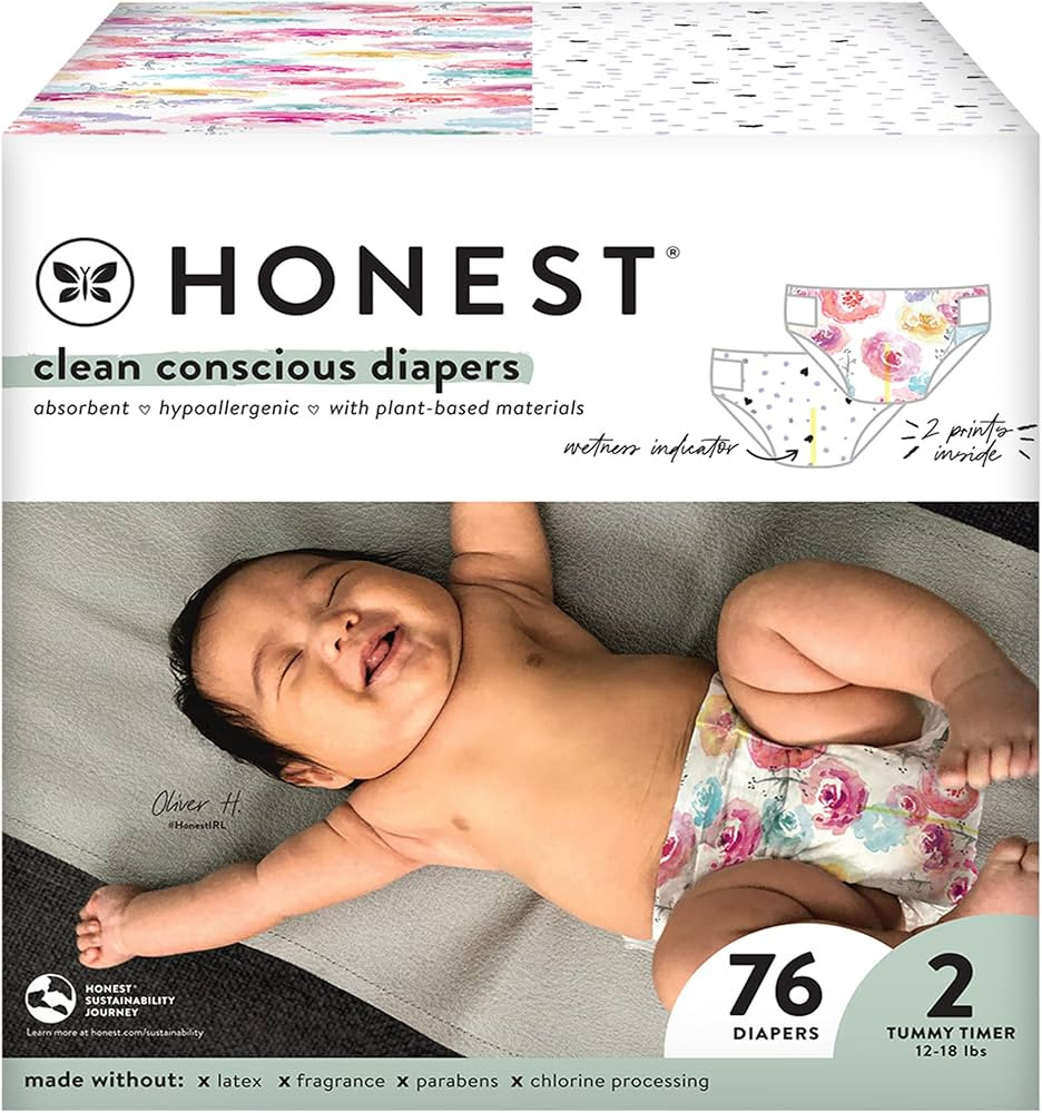 The Honest Company Clean Conscious Diapers | Plant-Based, Sustainable | Young At Heart + Rose Blo... | Amazon (US)