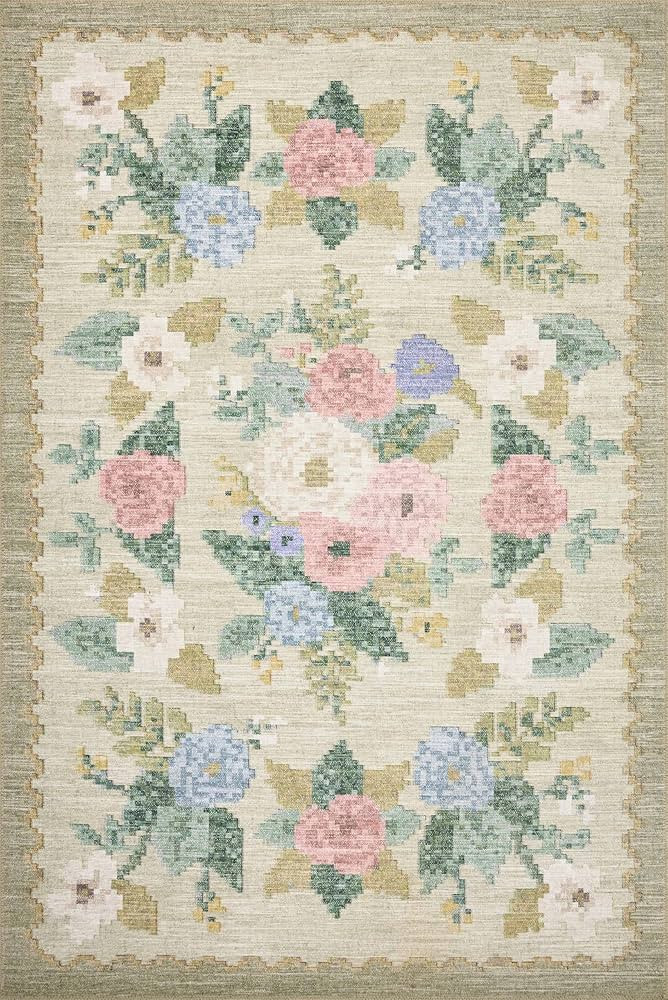 Loloi Rifle Paper Co. x Rosa Cream 7'-6" x 9'-6" Area Rug | Amazon (US)