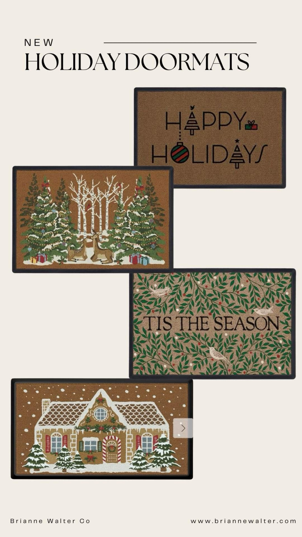 Holiday doormats 

Love these new Christmas / holiday doormats. Add that festive touch to your outdoor space with these affordable holiday mats!

#LTKHoliday #LTKHome #LTKSeasonal