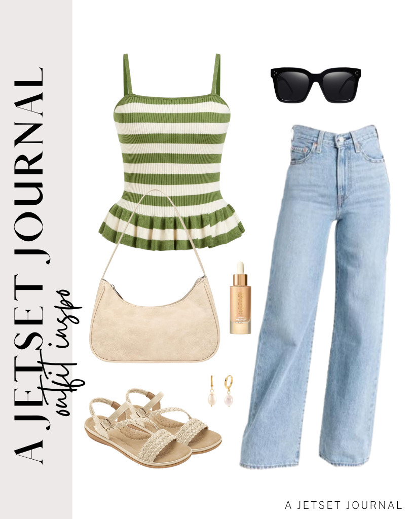 Style your peplum crop tank top together with Levi's wide-leg jeans with a pair of Aomigoct sandals that a lot of people are loving right now. Grab this classy shoulder bag and finish with the vintage sunnies for a neat look. 


#LTKSeasonal #LTKSaleAlert #LTKTravel
 

 