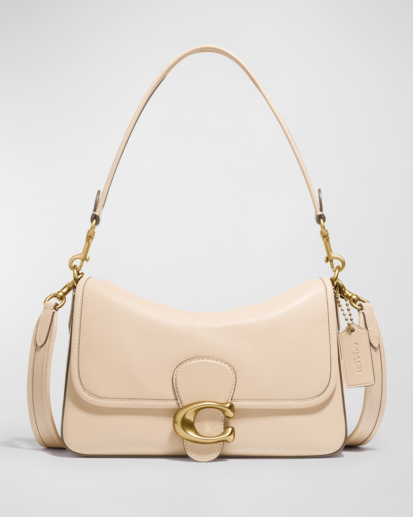 Coach Tabby Leather C Medallion Shoulder Bag | Neiman Marcus