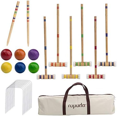 ropoda Six-Player Croquet Set with Wooden Mallets, Colored Balls, Sturdy Carrying Bag for Adults ... | Amazon (US)