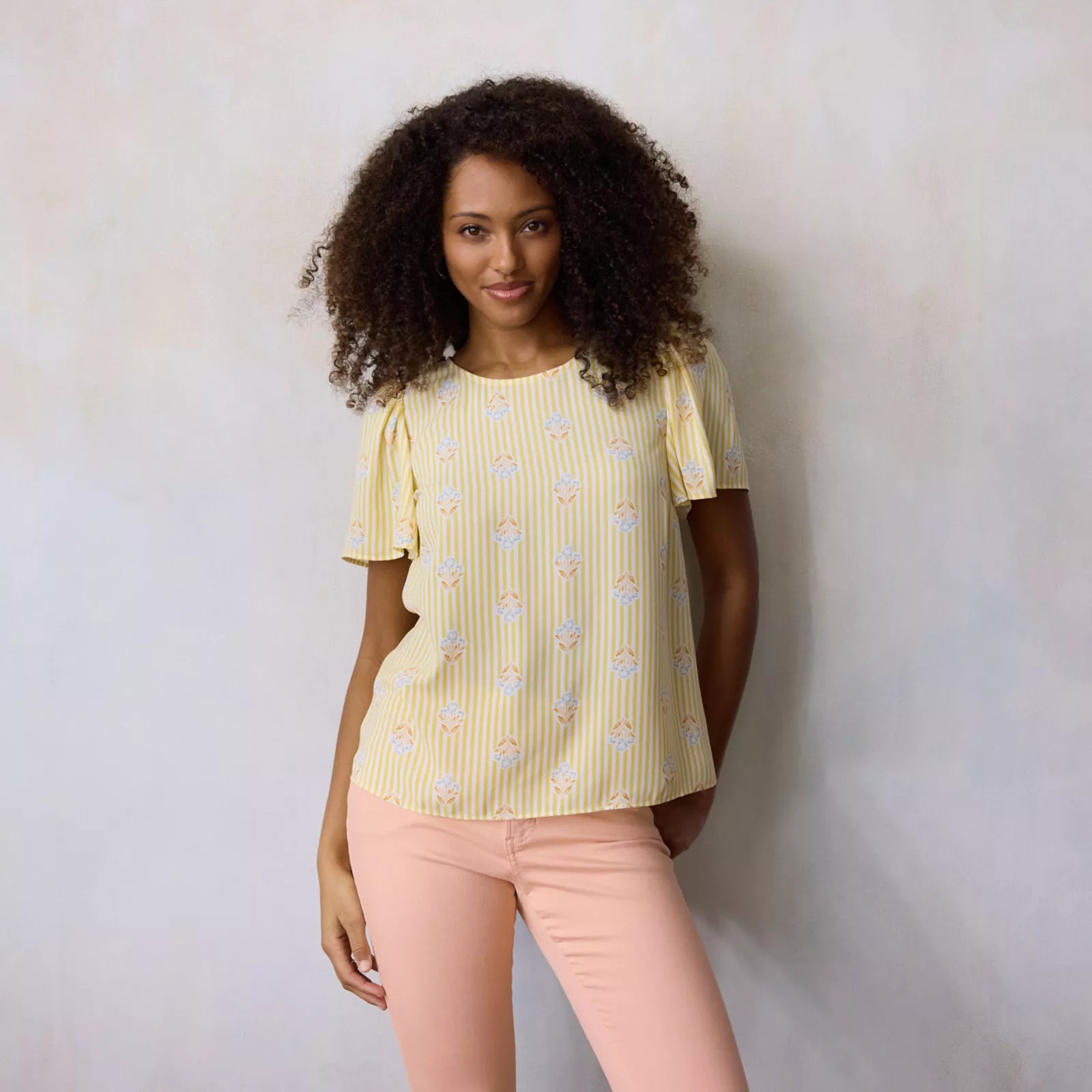 Petite LC Lauren Conrad Flutter Short Sleeve Blouse | Kohl's