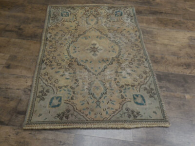 Authentic Hand Knotted Vintage Turkish Wool Geometric Village Made 2.7x3.9 Ft | eBay US