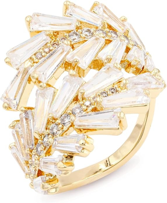 Lavencious Art Cocktail Fashion Ring Size Adjustable From 6-8.5 Cubic Zirconia Jewelry | Amazon (US)