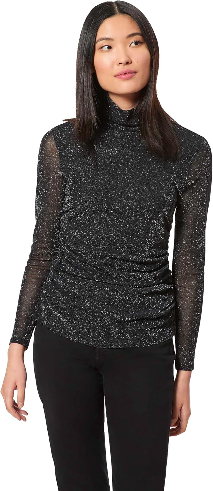 Cable & Gauge Lurex Mesh Turtleneck | Amazon (US)