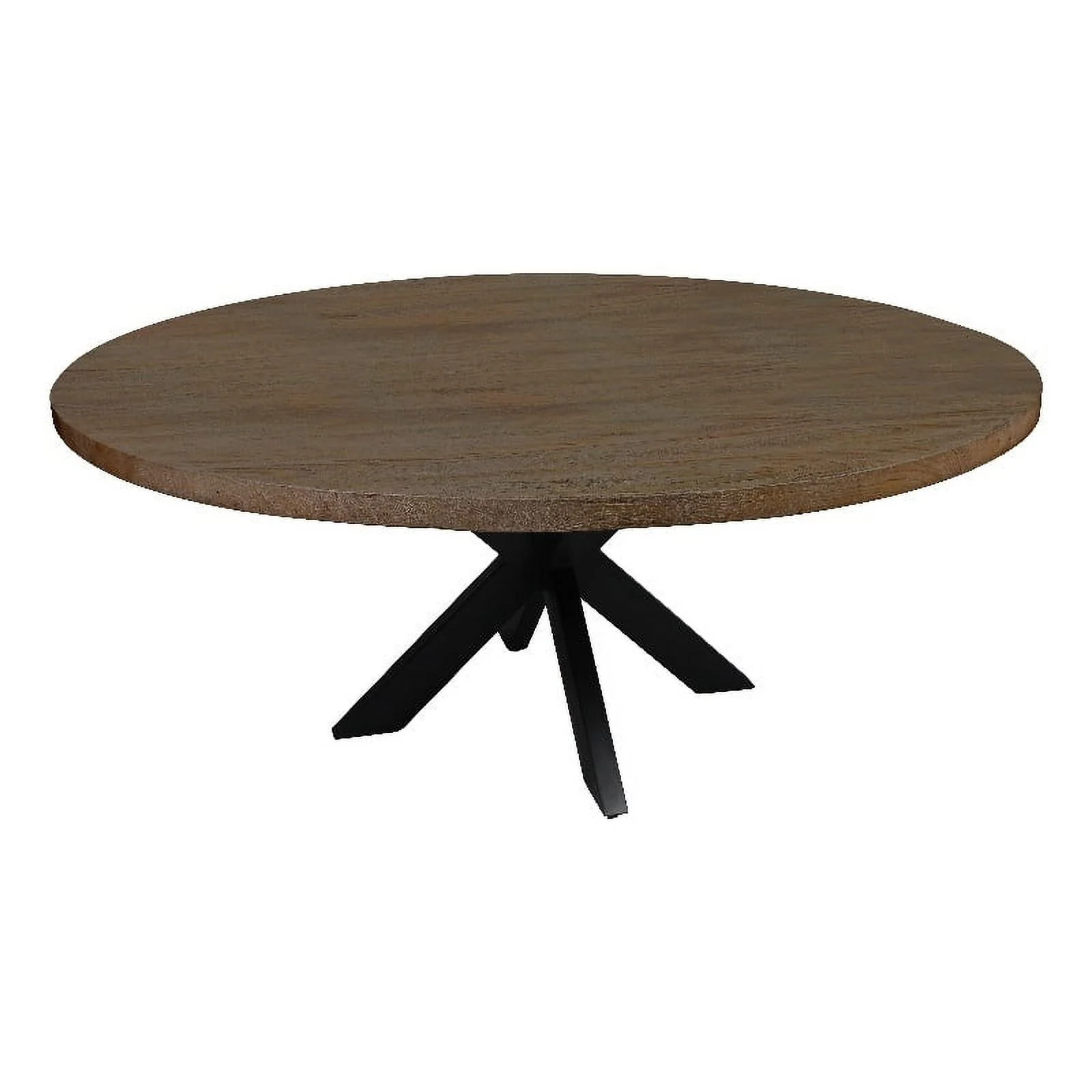 Redondo Felix 72 Round Solid Wood Dining Table with Cast Iron Legs in Natural | Walmart (US)