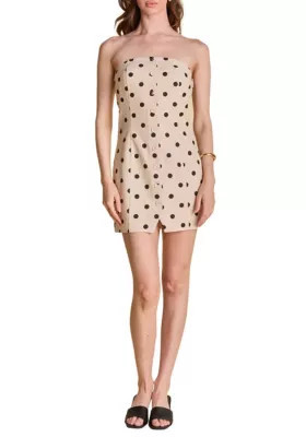 Endless Rose Women's Polka Dot Linen Strapless Dress, 40 x 30 | Belk