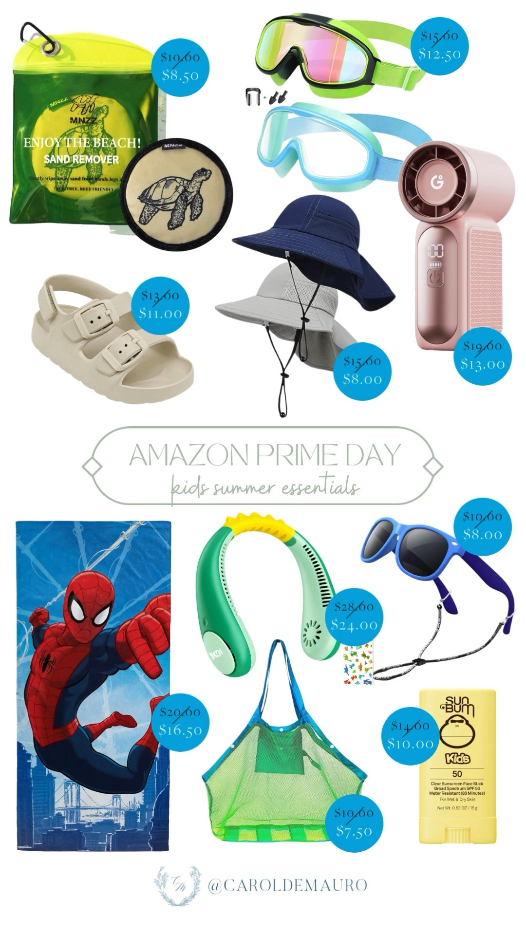 amazon prime day, creator favorites 2026, sale, discounted, kids summer essentials, pool ready, beach must haves, sand remover, kids goggles, handheld fan, bucket hats, waterproof sandals, beach towel, spiderman, marvel, neck fan, sunglasses for kids, beach bag, kids sunscreen, sunblock stick, sunbum, spf

#LTKKids #LTKSwim #LTKSeasonal