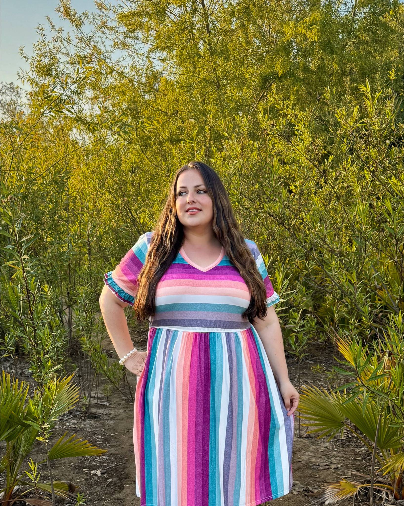 The prettiest plus size rainbow dress!

Plus size spring dress 
Plus size colorful dress 

#LTKPlusSize #LTKFindsUnder50 #LTKMidsize