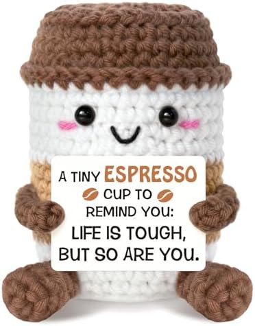 Get Well Gifts for Women, Positive Crochet Coffee Cup with Encouraging Card | Amazon (US)