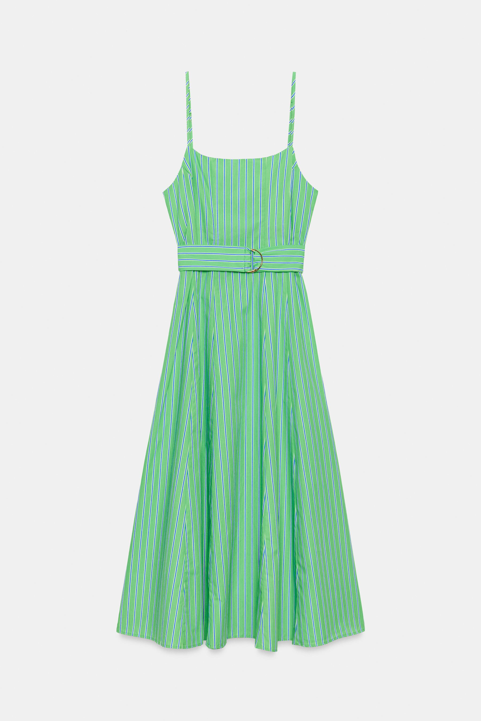 STRIPED BELTED MIDI DRESS | Zara US
