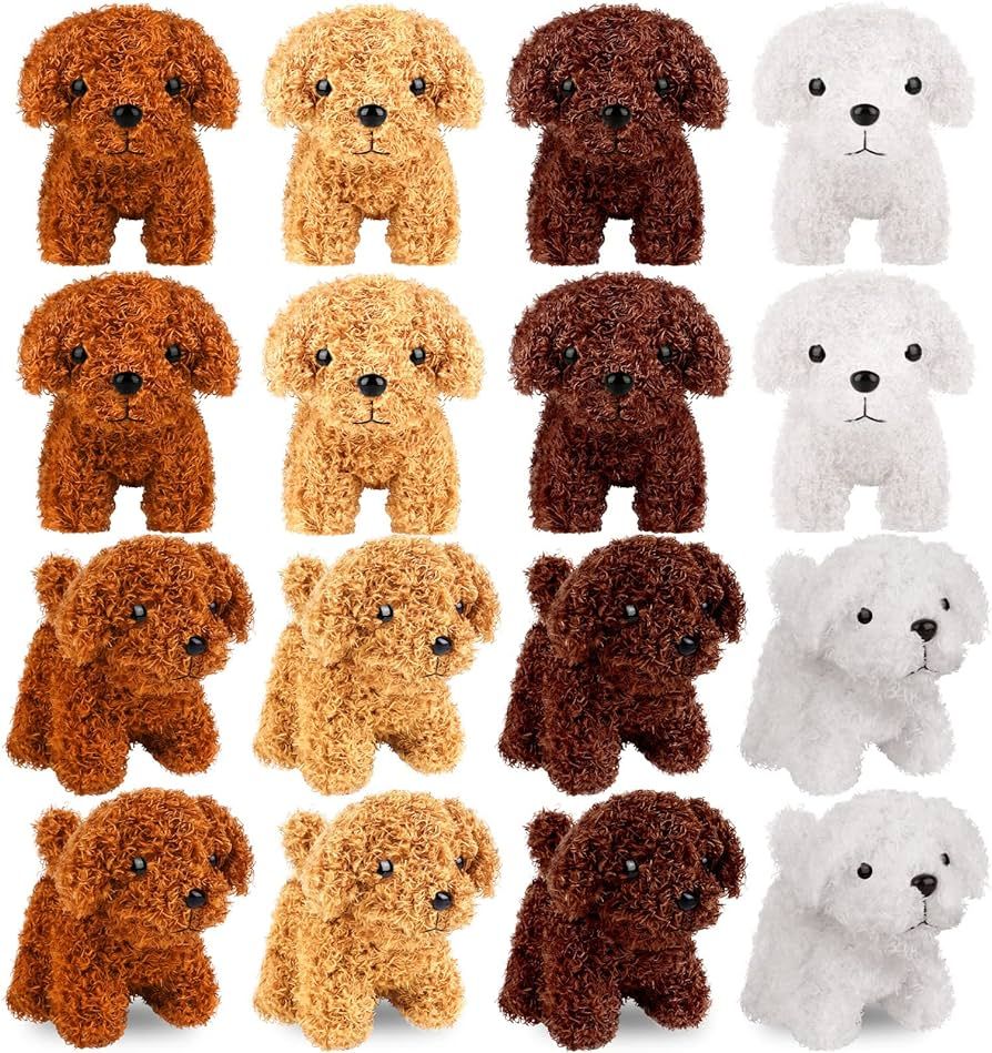 ELCOHO 16 Pieces 4 Inches Mini Plush Dogs Stuffed Puppy Dog with Keychain Cute Stuffed Animal Toy... | Amazon (US)