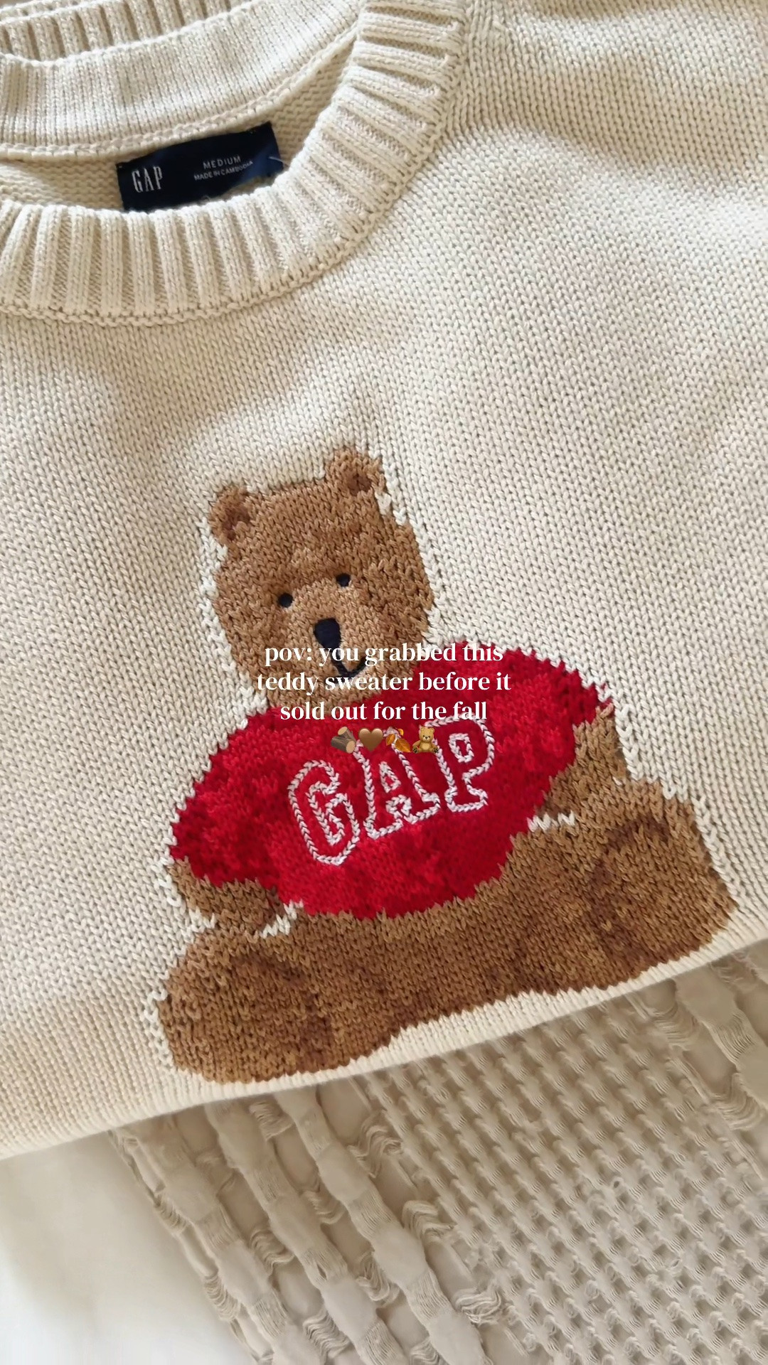 This adorable Gap teddy bear sweater is the perfect mix of cozy and classic. Whether you’re styling it with denim, leggings, or shorts on cooler summer evenings, it’s an effortless piece you’ll reach for year after year. Soft, comfortable, and timeless, it’s one of those sweaters that never goes out of style.

Gap teddy bear sweater, Gap bear sweater, cozy knit sweater, preppy fall fashion, cute graphic sweater, casual everyday outfit, timeless wardrobe staple

#LTKSaleAlert #LTKSeasonal #LTKootd