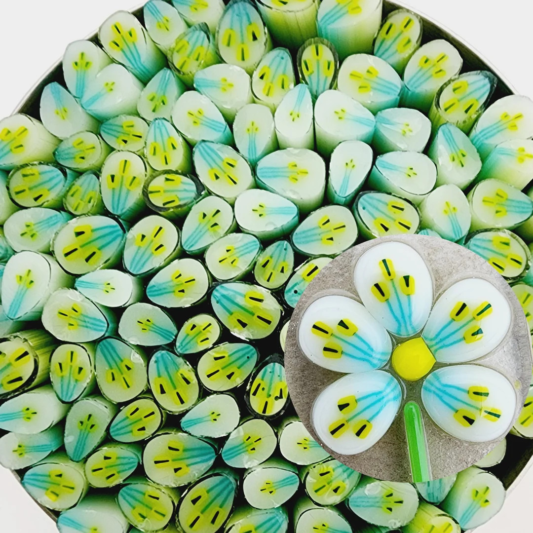 COE96 Flower Petal: You're My Inspiration - 1 oz Murrini Murrine Millefiori Vitrigraph Cane - MIN... | Etsy (US)